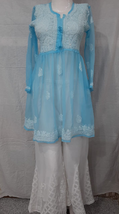 Georgette Short Frock With Sharara