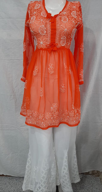 Georgette Short Frock With Sharara