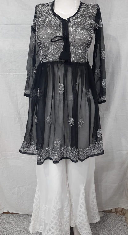 Georgette Short Frock With Sharara