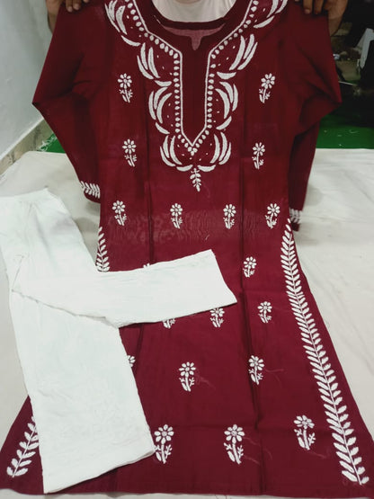 Chanderi Silk Kurti With Pant