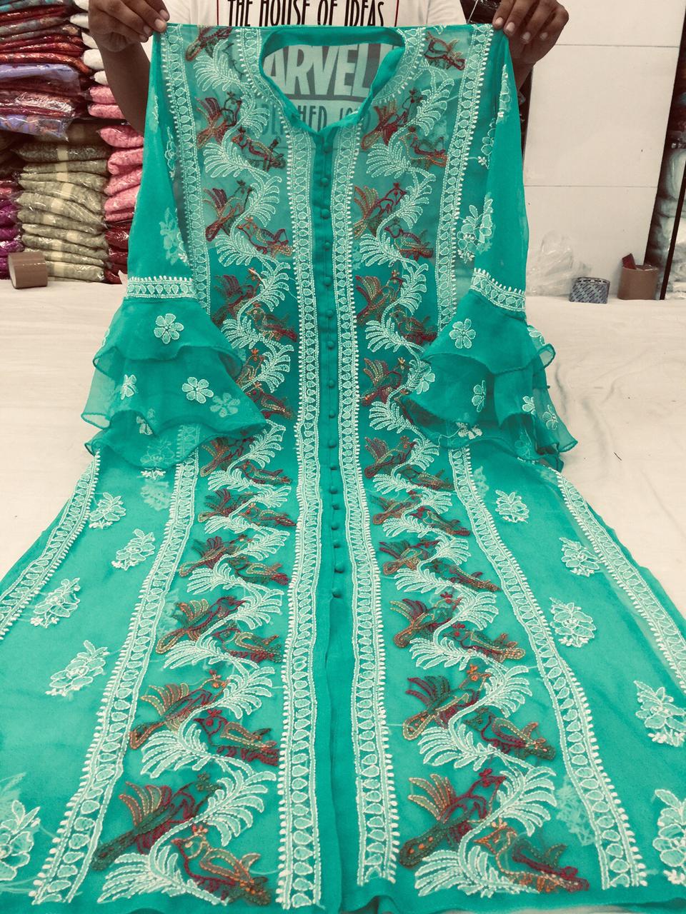 Georgette Front Open Kurta