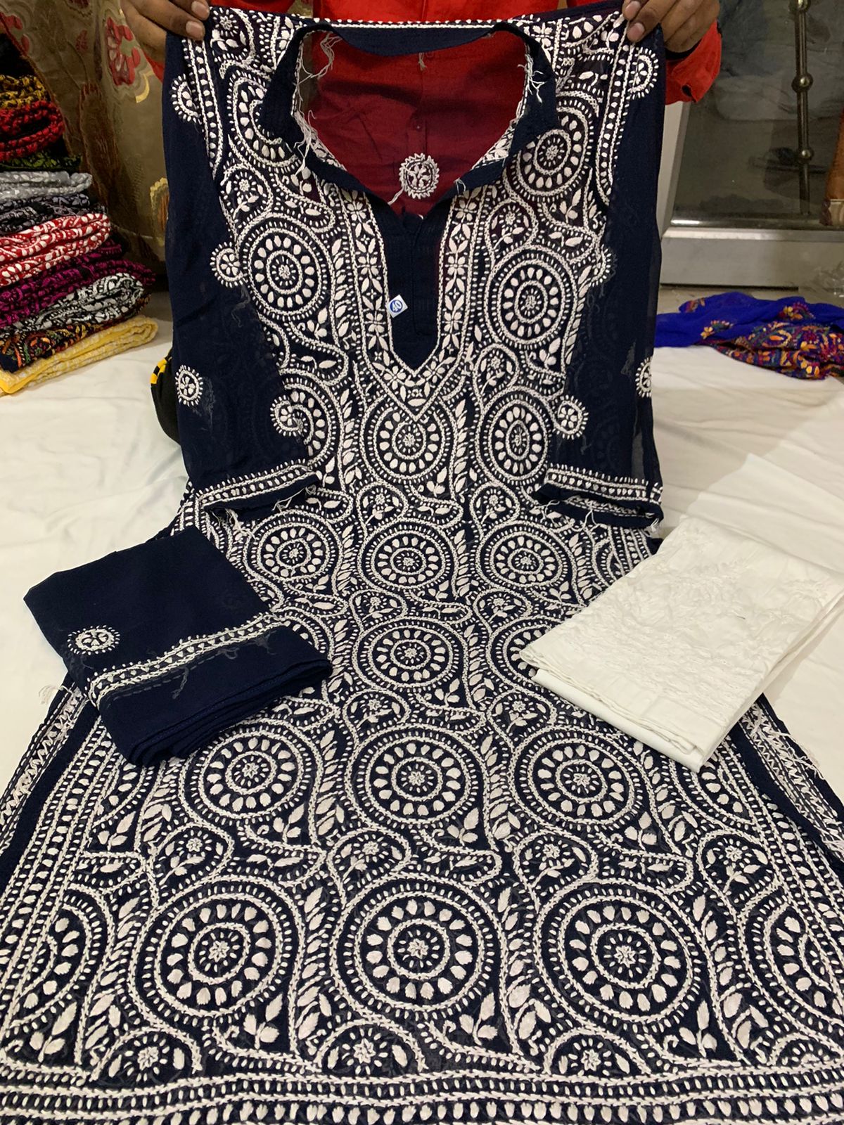 Georgette Kurta With Pant And Dupatta