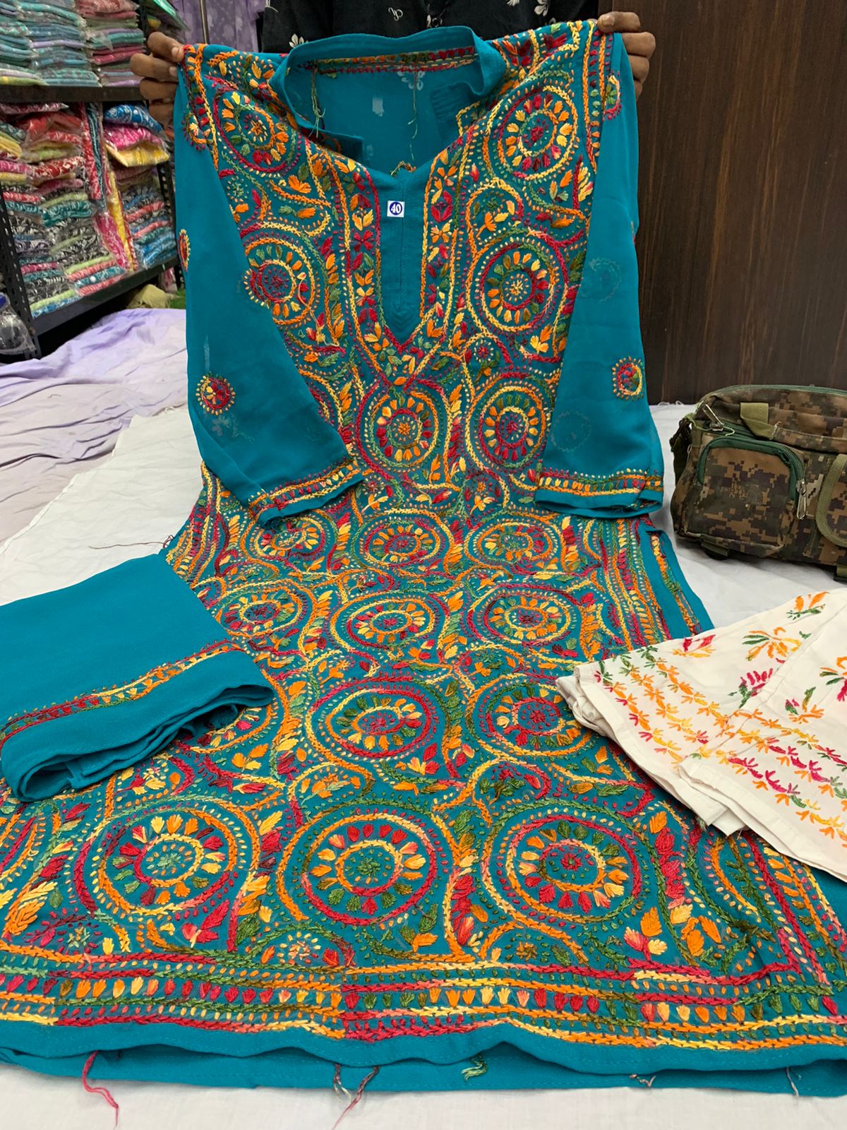 Georgette Kurta With Pant And Dupatta