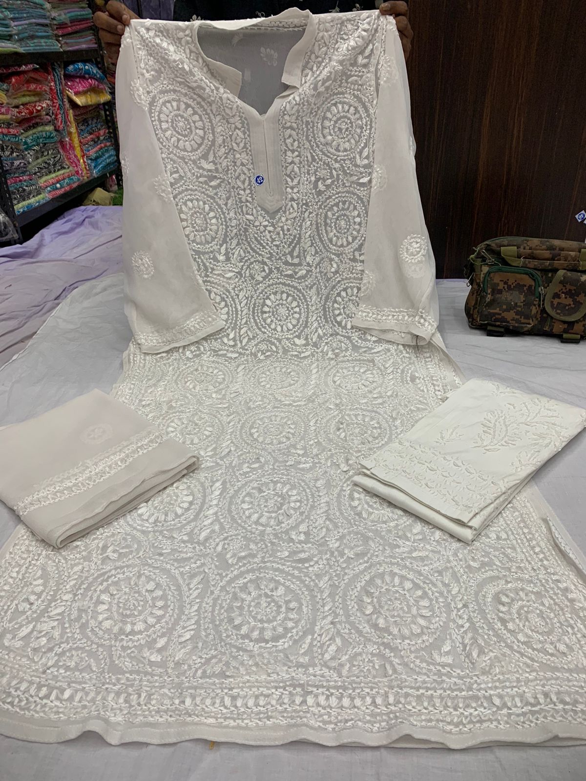 Georgette Kurta With Pant And Dupatta