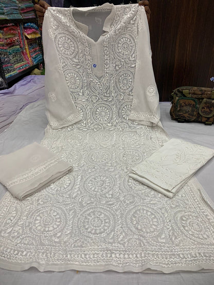 Georgette Kurta With Pant And Dupatta