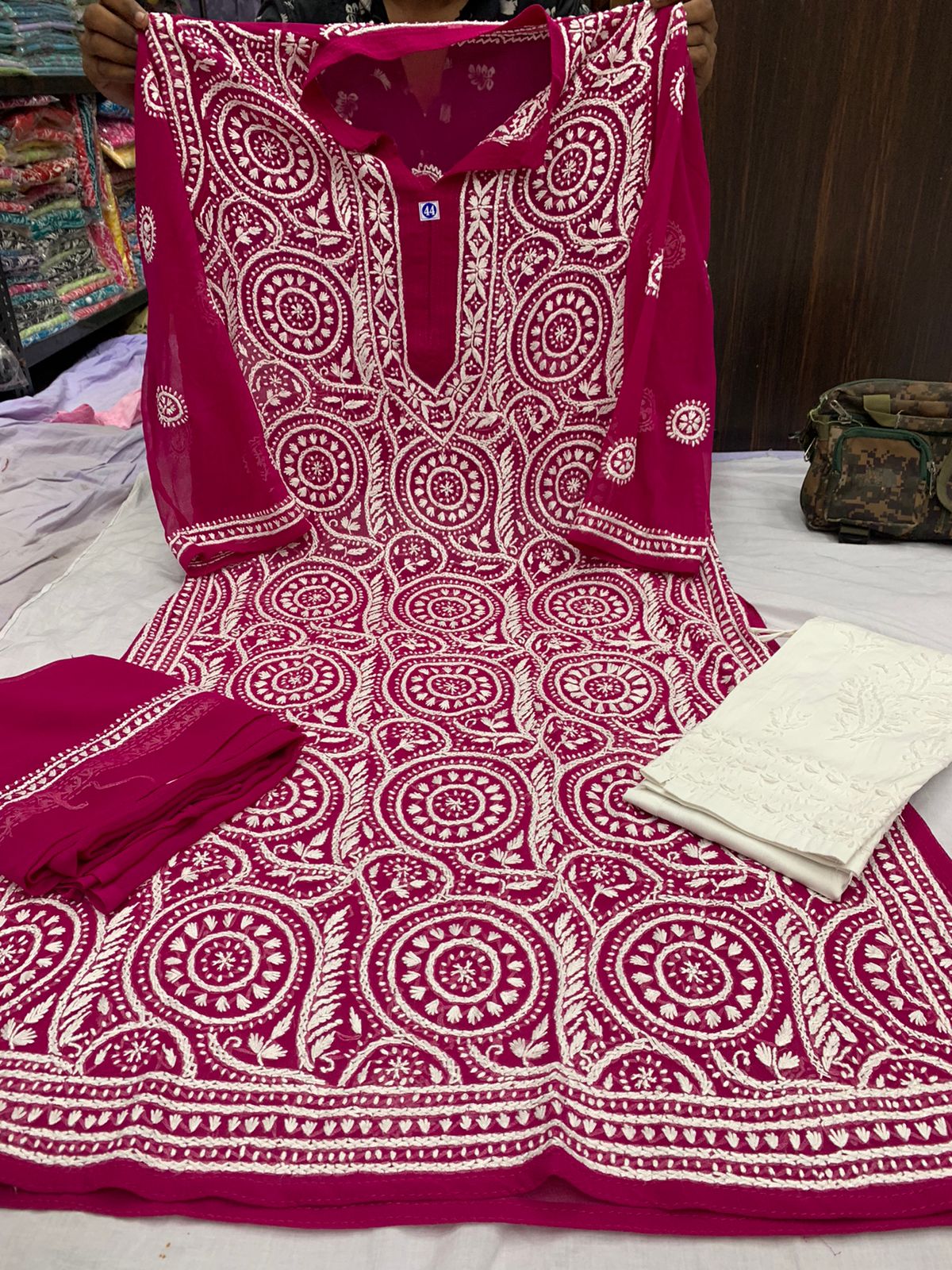 Georgette Kurta With Pant And Dupatta