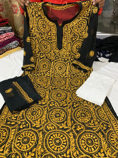 Georgette Kurta With Pant And Dupatta