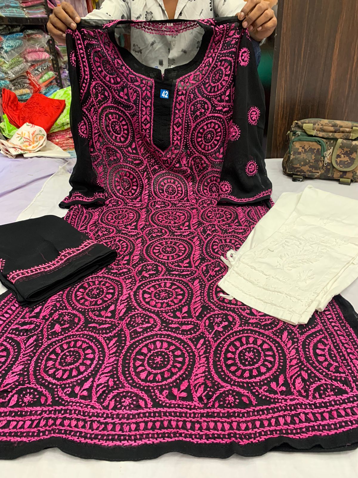 Georgette Kurta With Pant And Dupatta