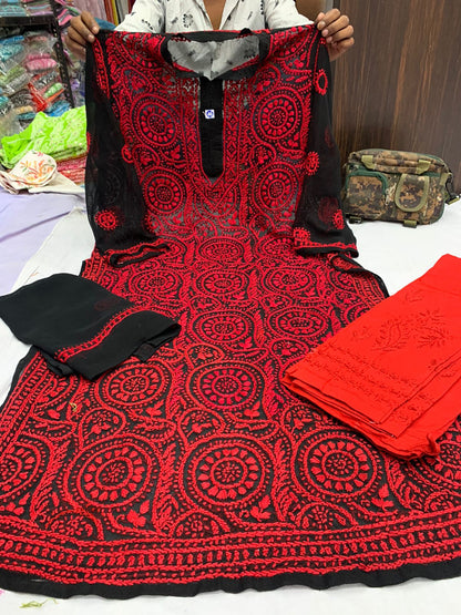 Georgette Kurta With Pant And Dupatta