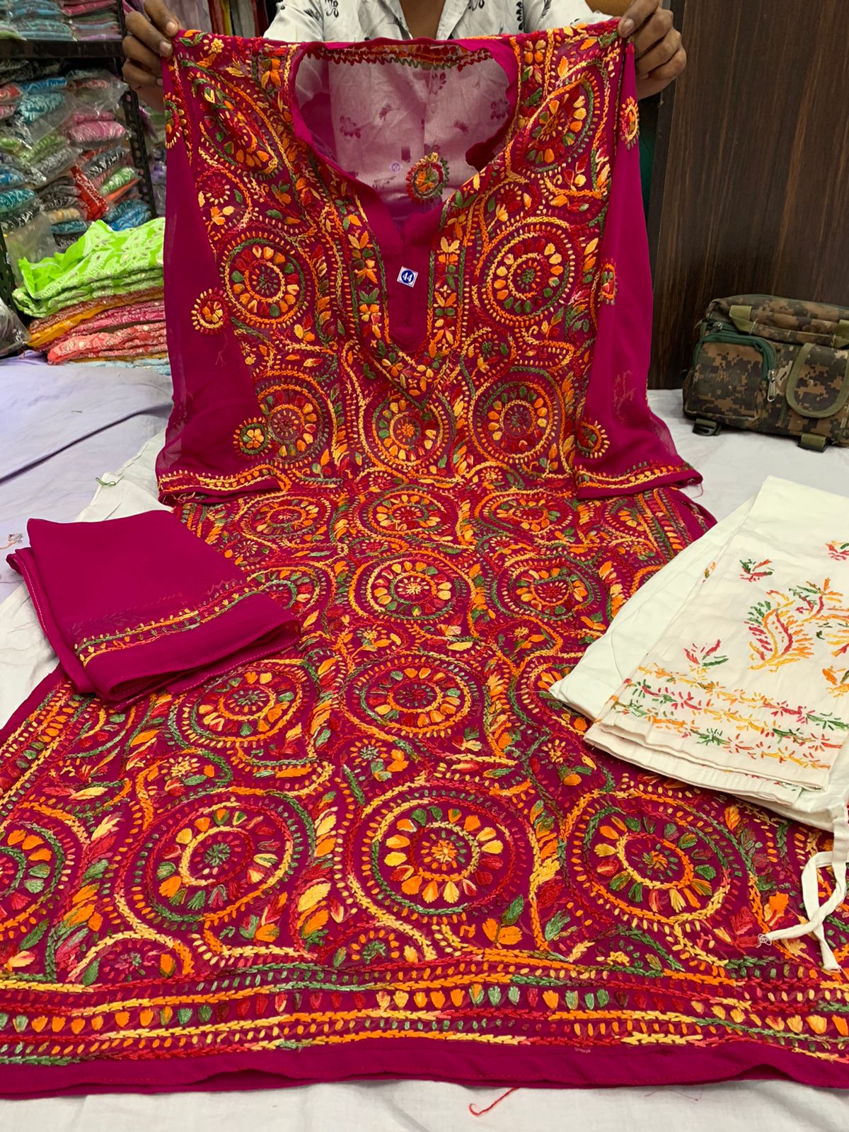 Georgette Kurta With Pant And Dupatta