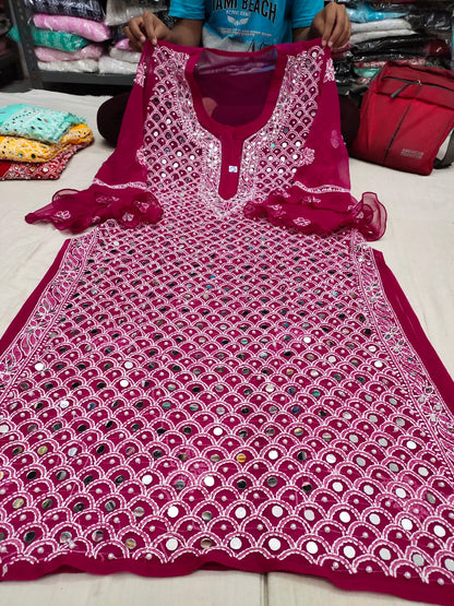 Moti Mirror Work Kurta