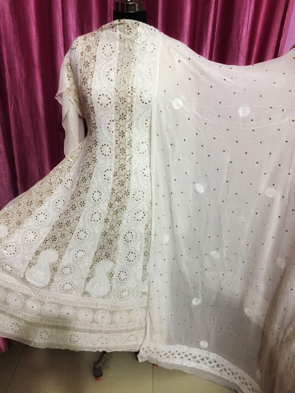 Fancy Anarkali Dupatta Set With Shalwar