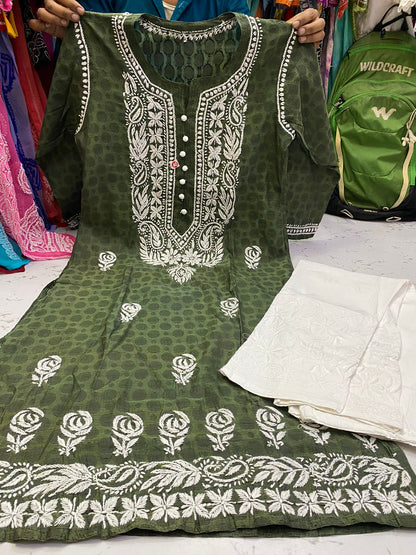 Chanderi Kurti With Cotton Pants