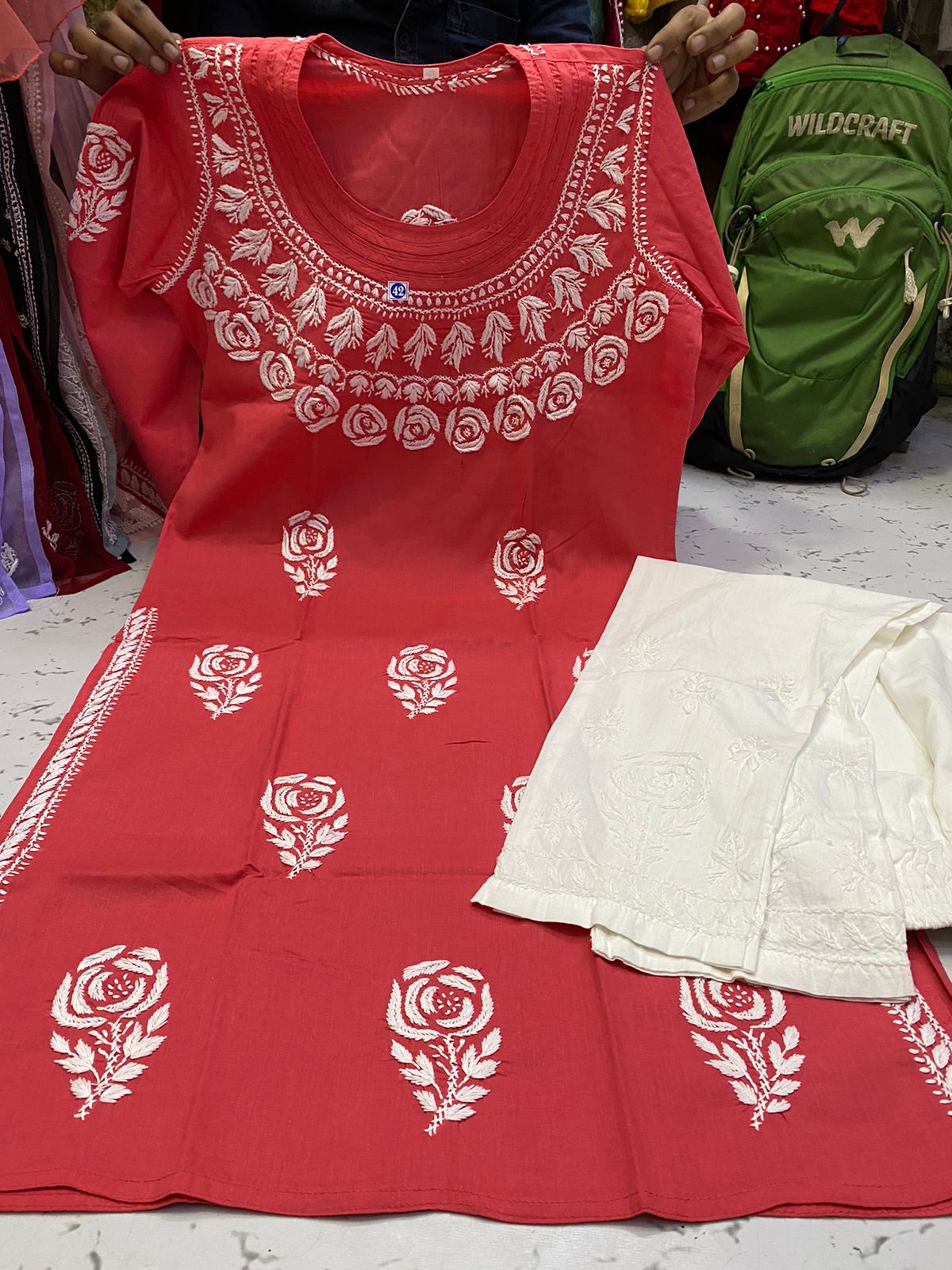 Cotton Rose Kurti 2pc Set