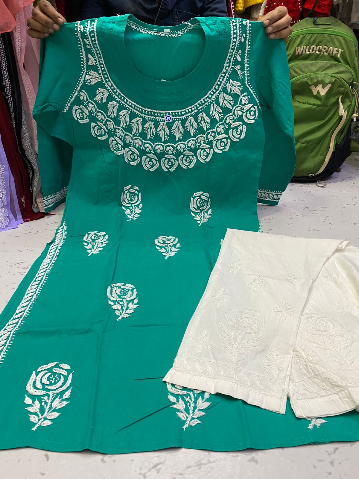 Cotton Rose Kurti 2pc Set