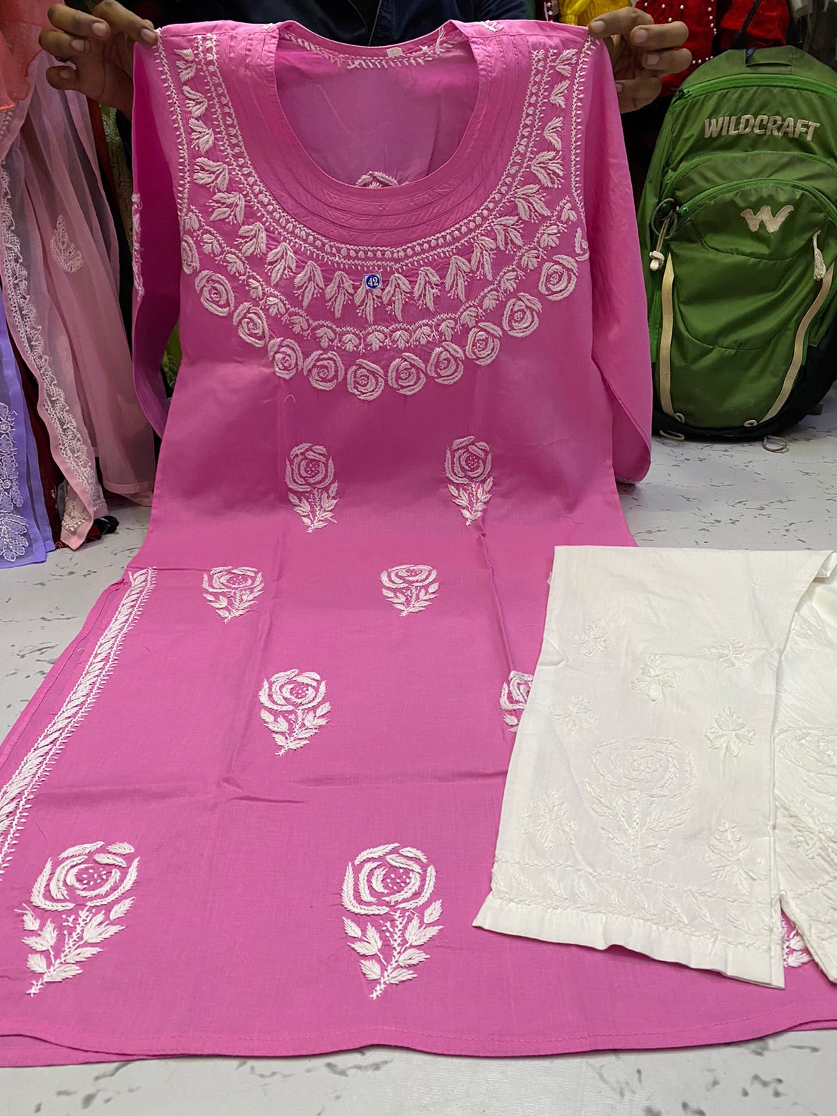 Cotton Rose Kurti 2pc Set