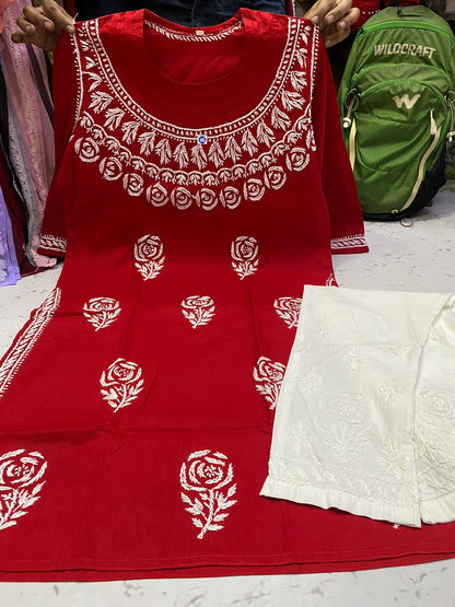 Cotton Rose Kurti 2pc Set