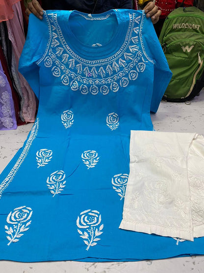 Cotton Rose Kurti 2pc Set