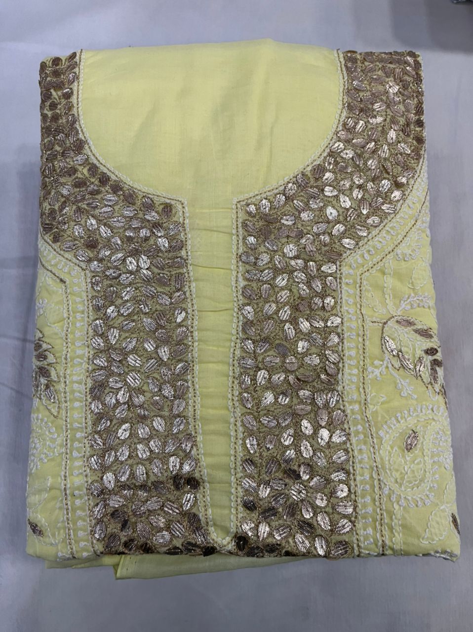 Cotton Unstitched Kurti Gotta Patti