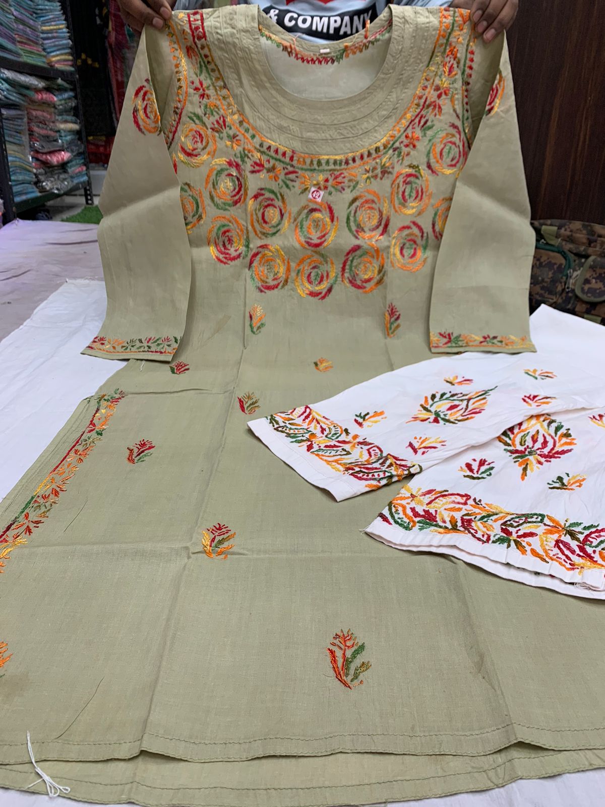 Round Neck Cotton Kurti 2pc Set