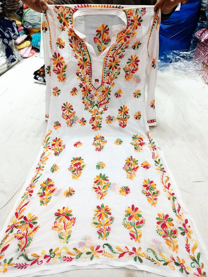 Flower Design Georgette Kurti