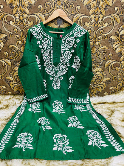 Chanderi Rose Kurti