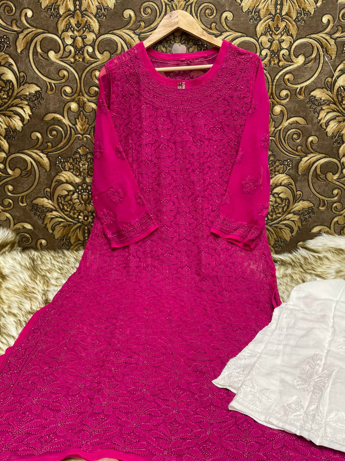 Buy Maroon & Gold Kurta Suit Sets for Women by Global Desi Online | Ajio.com