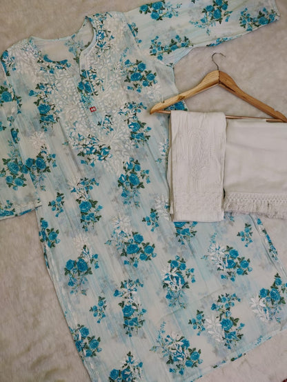 Mul Mul Kurta 3pc Set