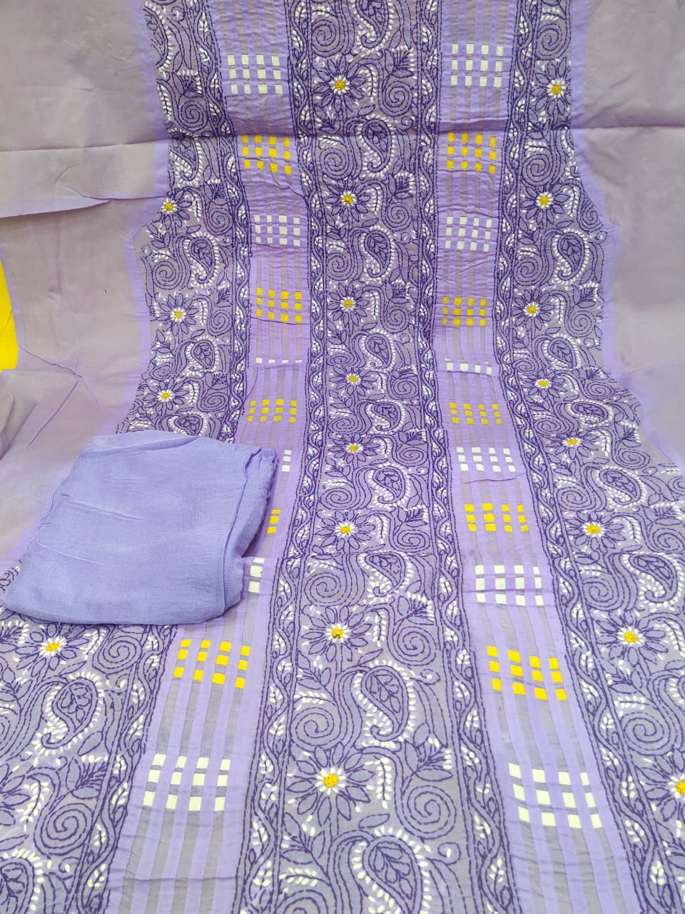 Unstitched Cotton 3pc Suit