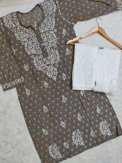 Muslin Kurti With Pant And Dupatta