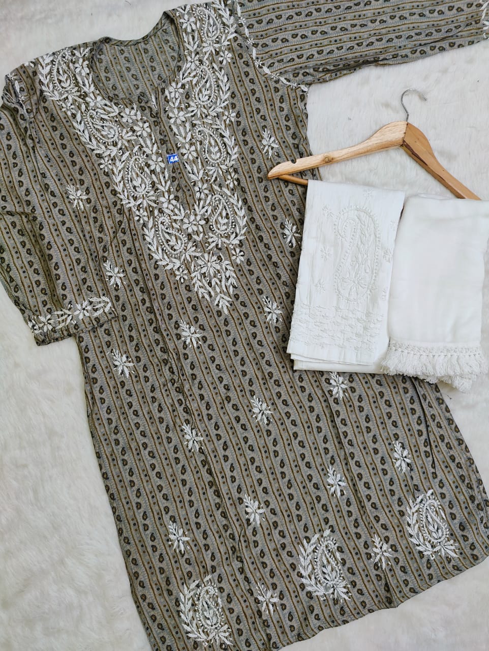 Muslin Kurti With Pant And Dupatta