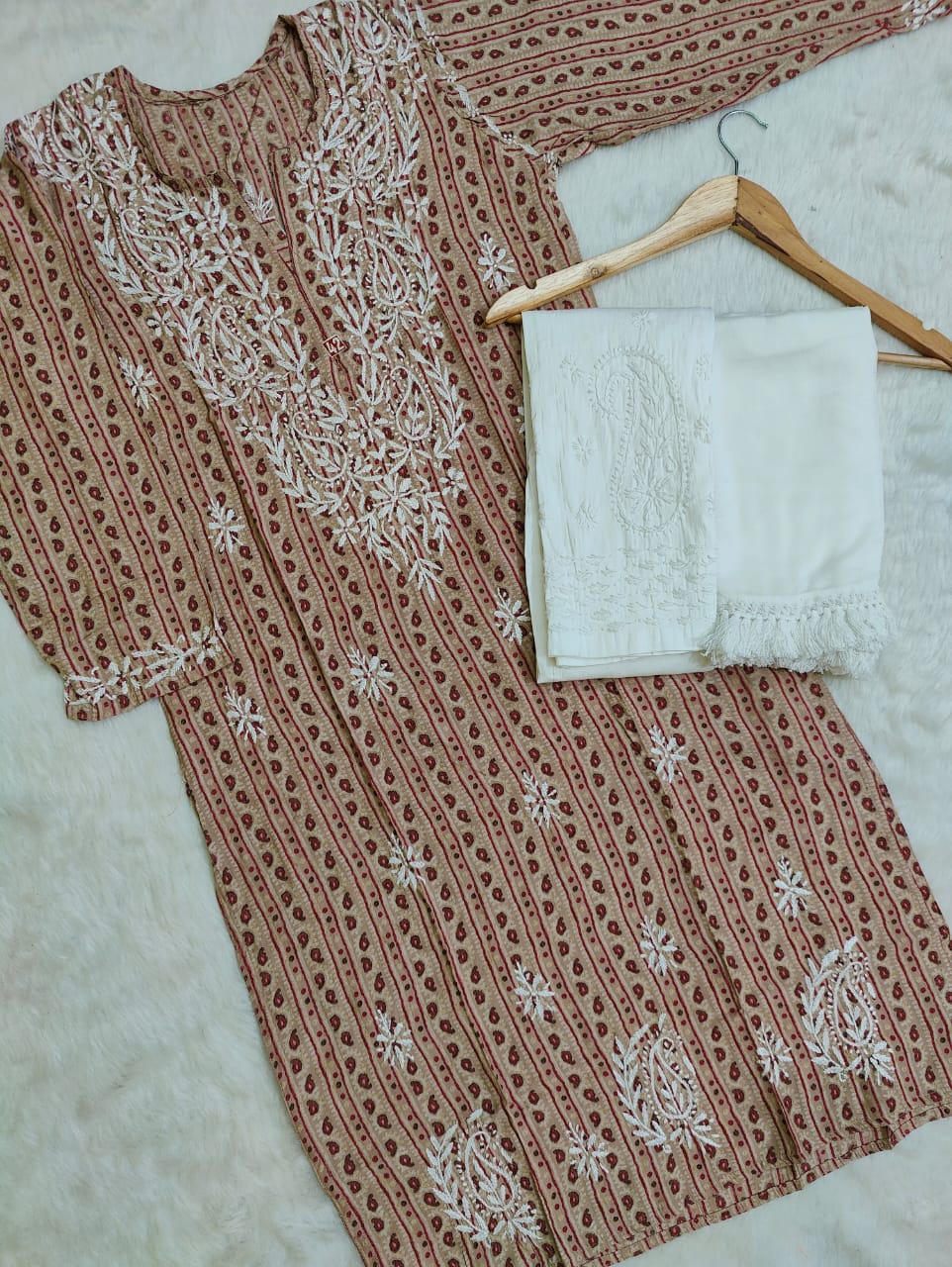 Muslin Kurti With Pant And Dupatta