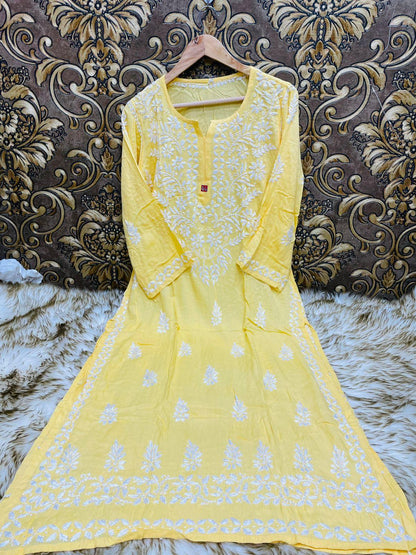 Rayon Heavy Daman Kurti - The Chikan Company