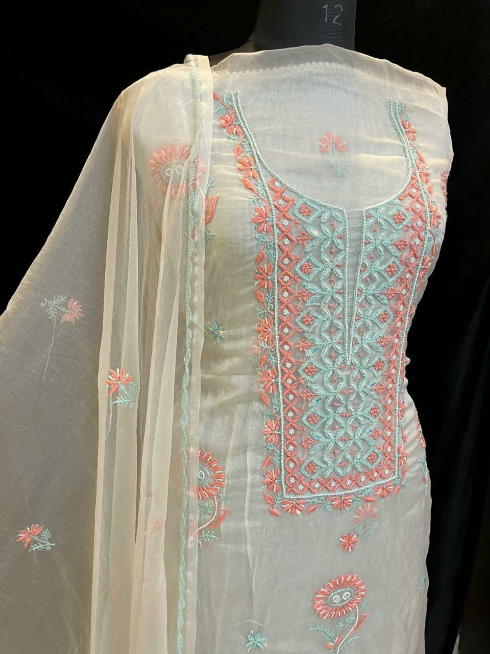 Organza Kurti With Dupatta