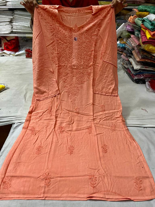 Dyeable modal tone to tone kurta