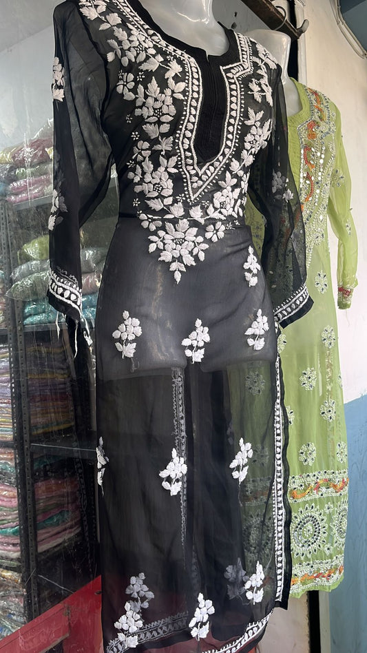 Rose Ghas Patti kurta with palazzo