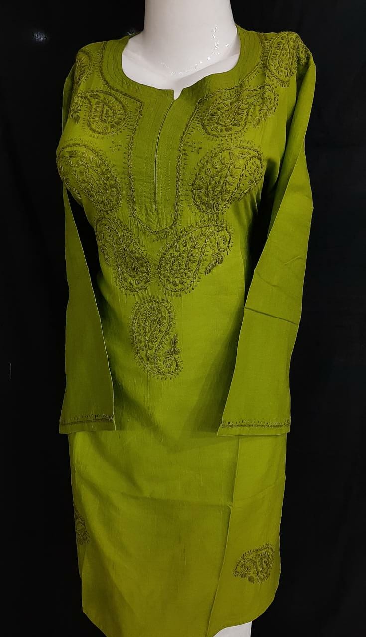 Green Plus Size Cotton Kurti