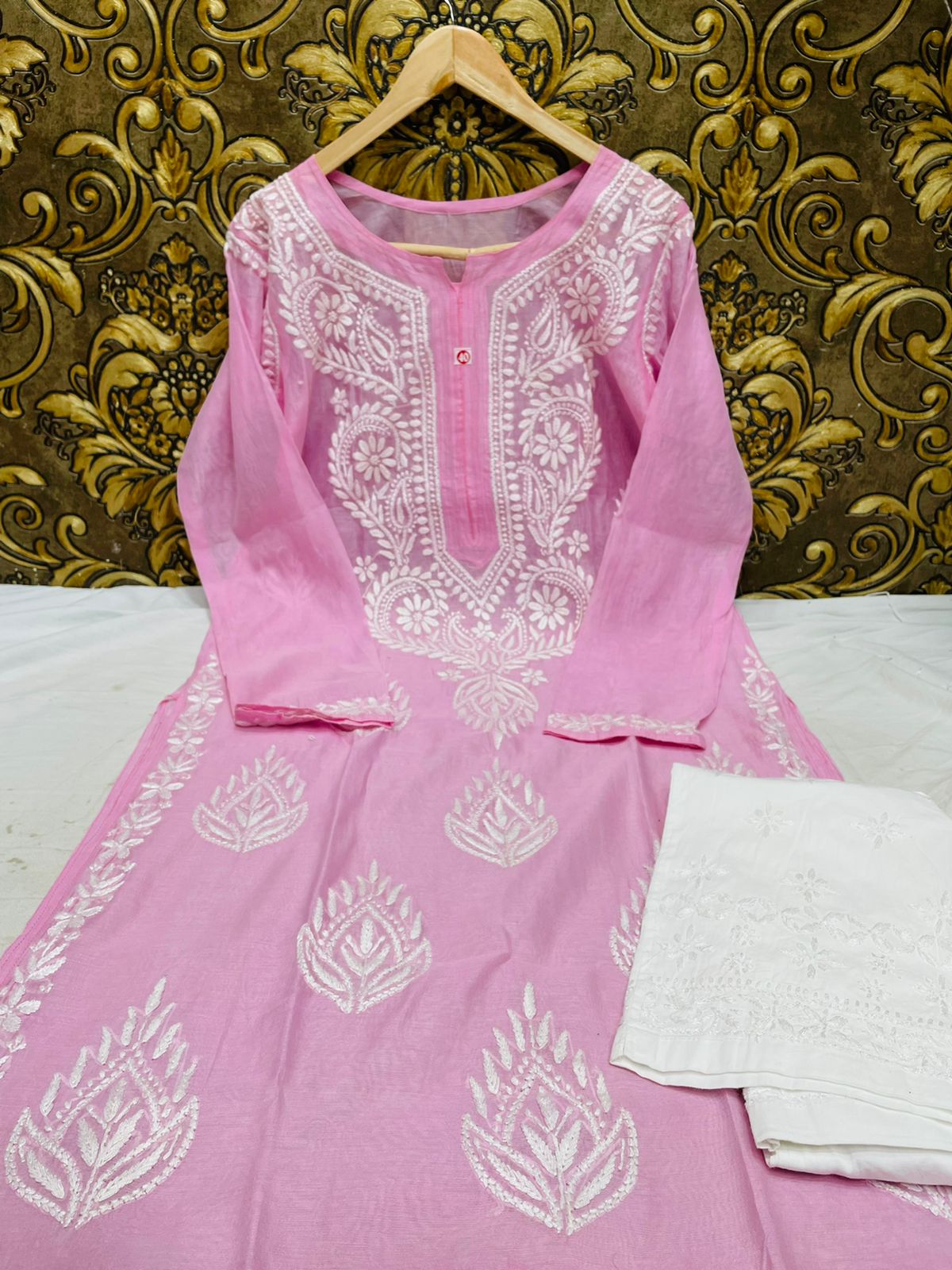 Chanderi kurti with pants set