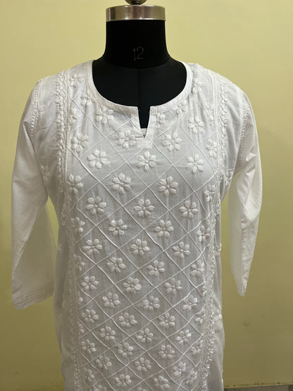 White crisscross kurti