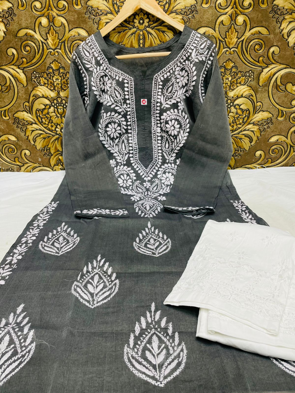 Chanderi kurti with pants set