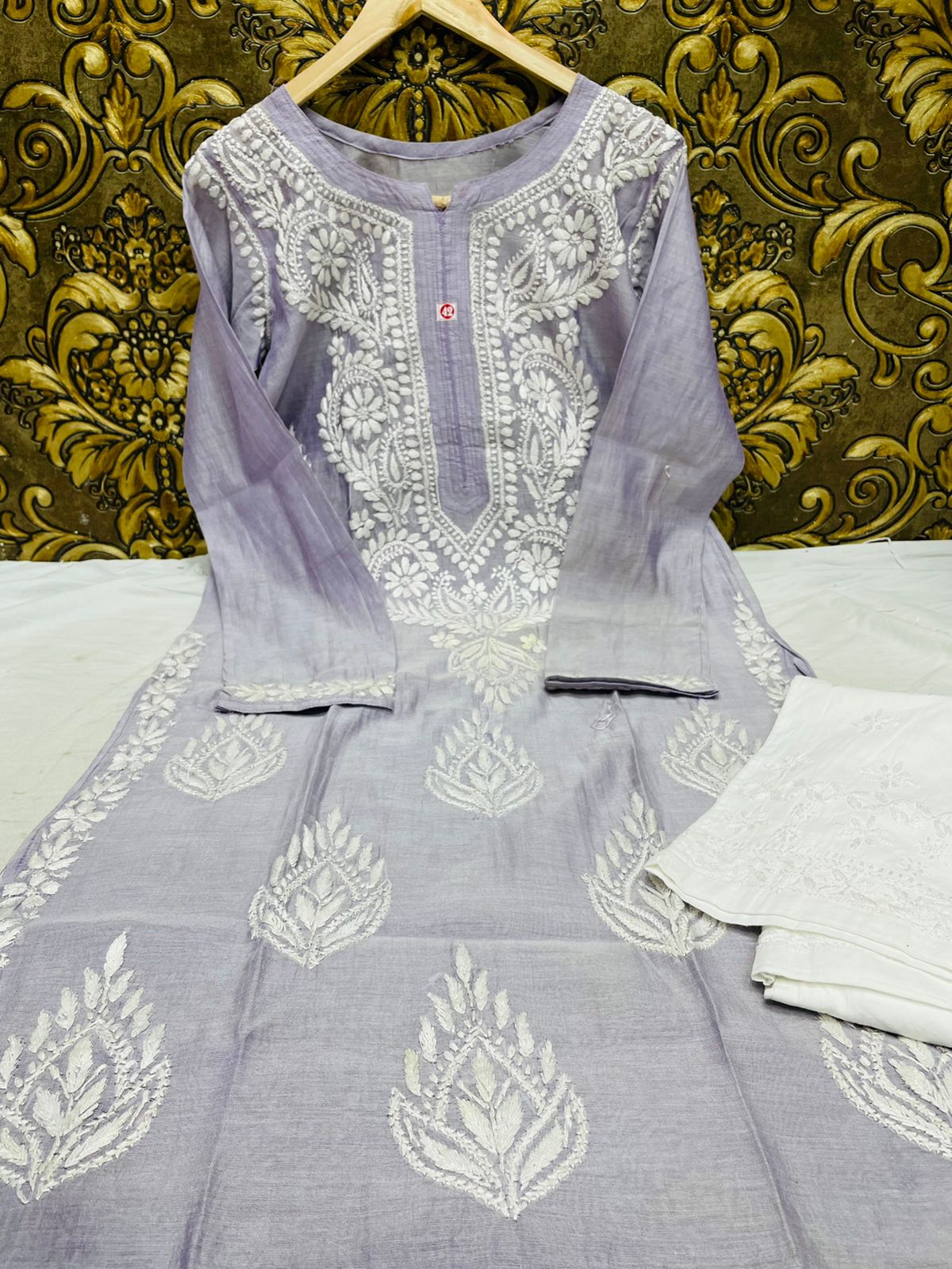 Chanderi kurti with pants set