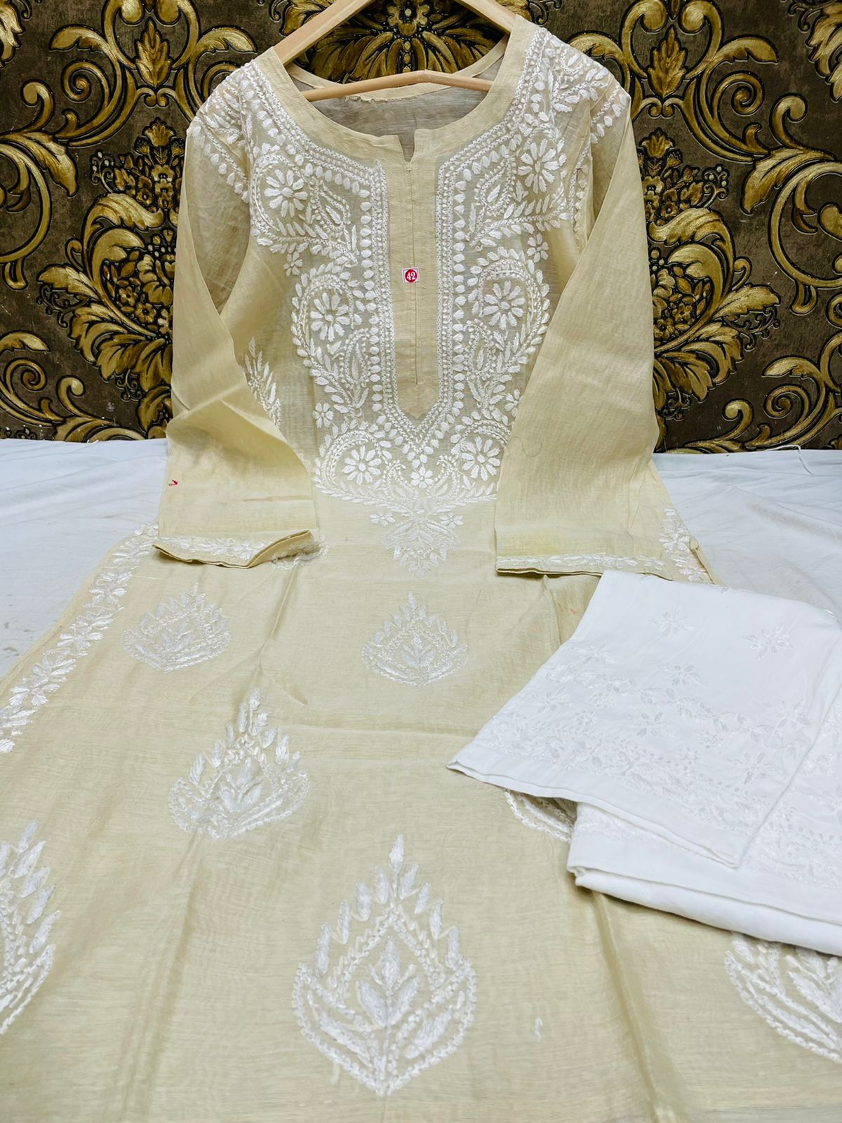 Chanderi kurti with pants set